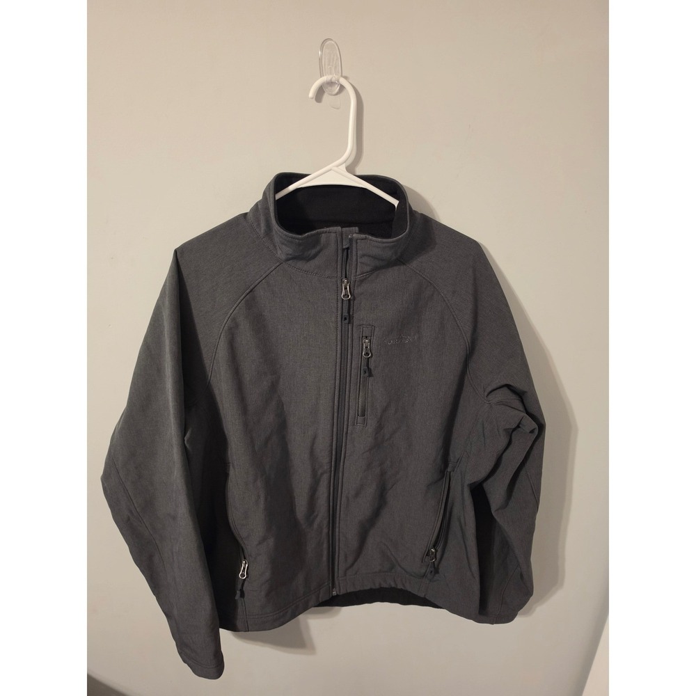 Orvis Trout Bum Softshell Jacket Men M Gray Hiking Fishing Fleece Lined Full Zip